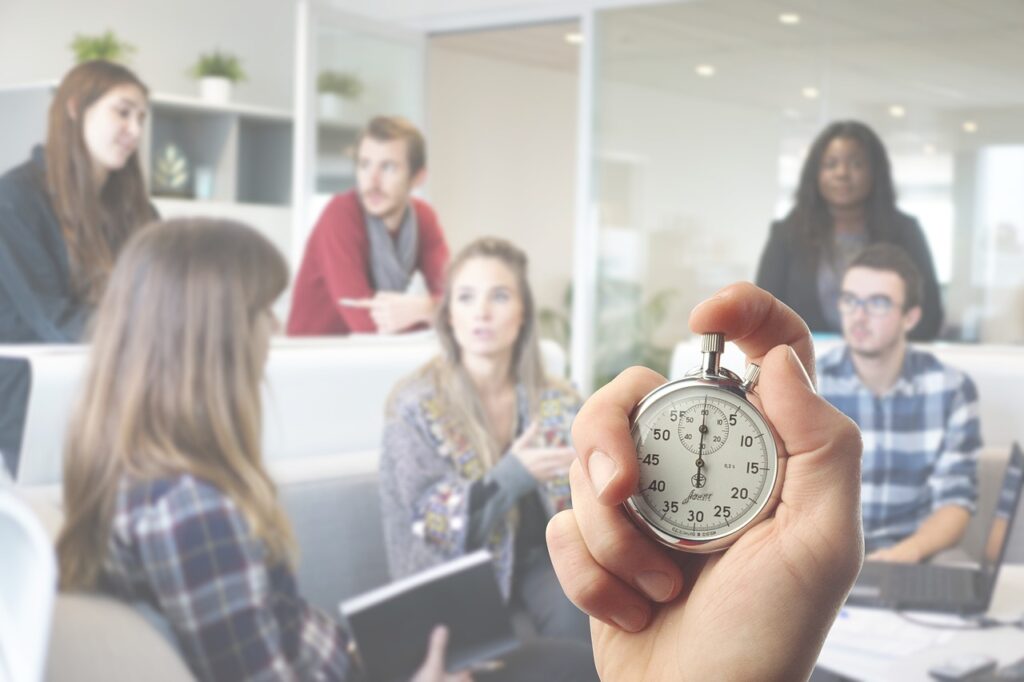 a stop watch for time management at workplace 